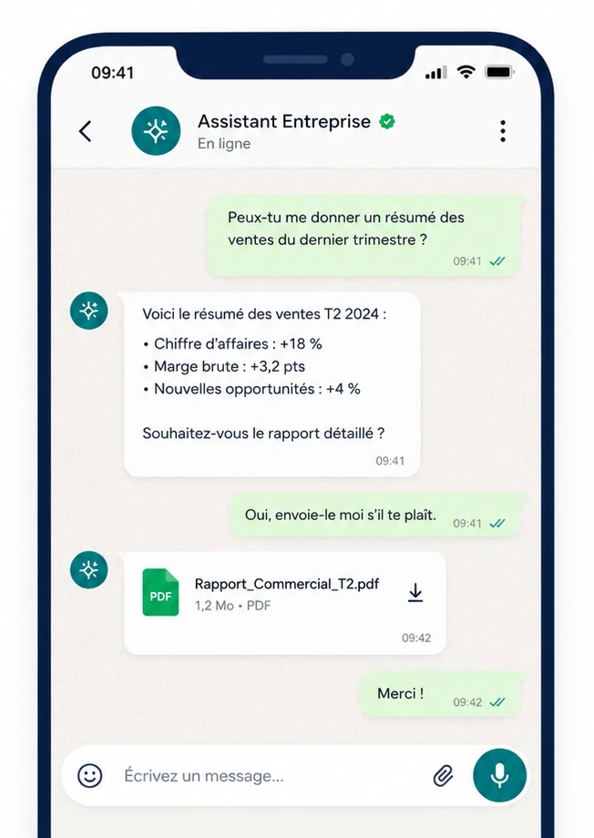 Exemple d’un assistant Oqovia sur smartphone